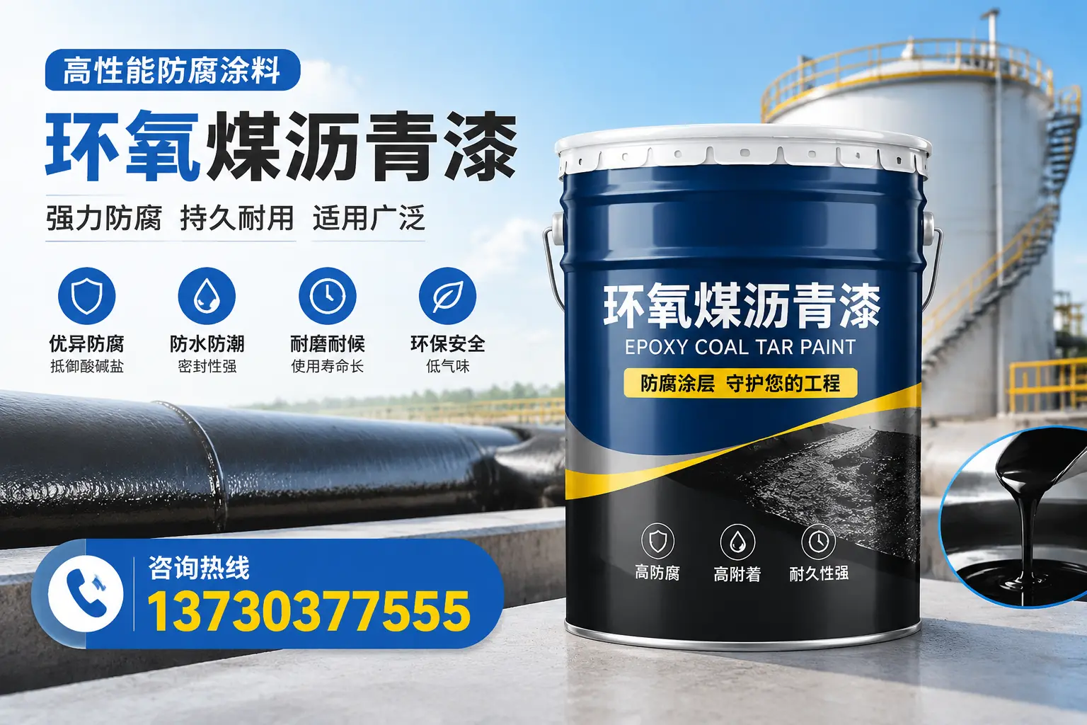 环氧煤沥青漆的耐久性分析,适合广丰的使用场景